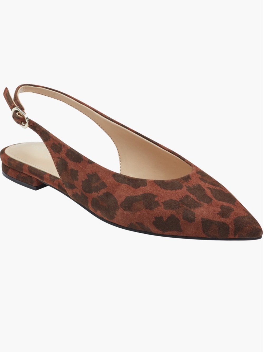 Marc Fisher LTD GrissyLeopard Print Slingback Pointed Toe Flat